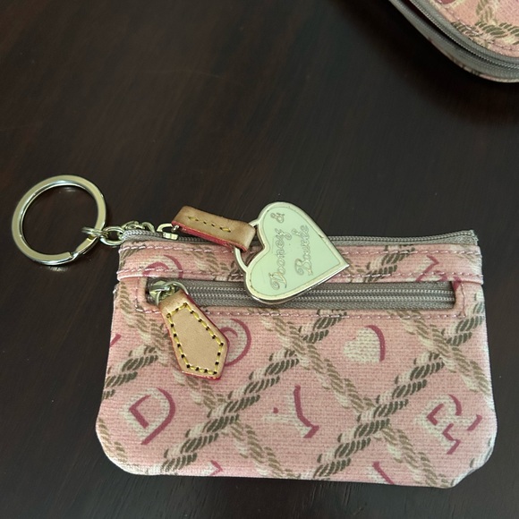 Dooney & Bourke Pink Monogram Pouch Duo Makeup & Coin/Key - Picture 7 of 11